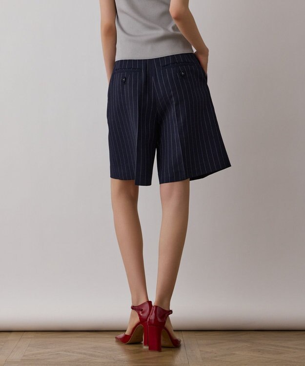 GRACE CONTINENTAL ストライプショートパンツ ネイビー