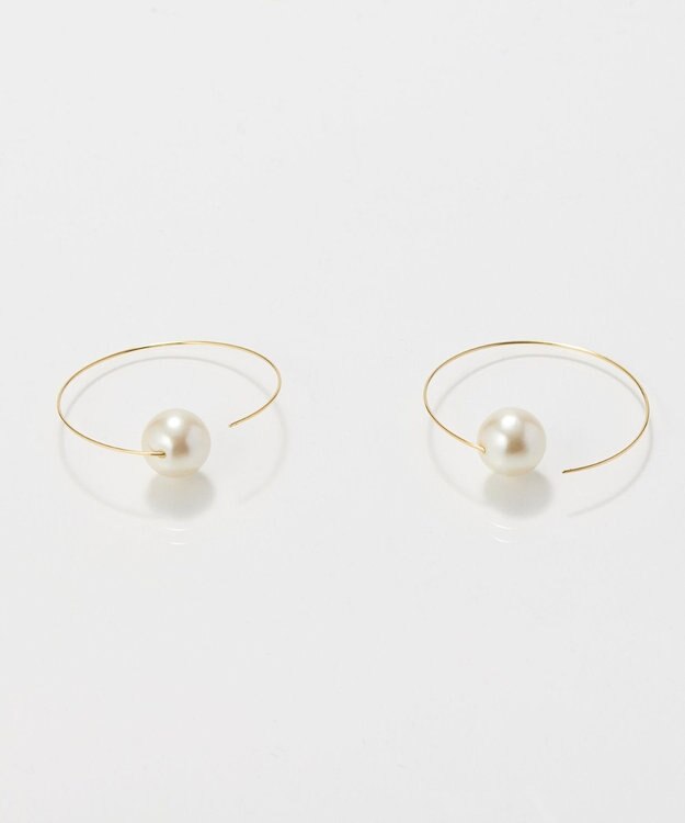 Phoebe 〈金属アレルギー対応〉ビッグサークルパールピアス/ニッケルフリー/大ぶり/存在感◎/主役級 ホワイト