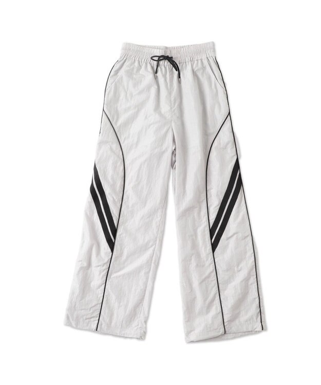 WEGO 【ウエストゴム】パイピングトラックパンツ ライトグレー