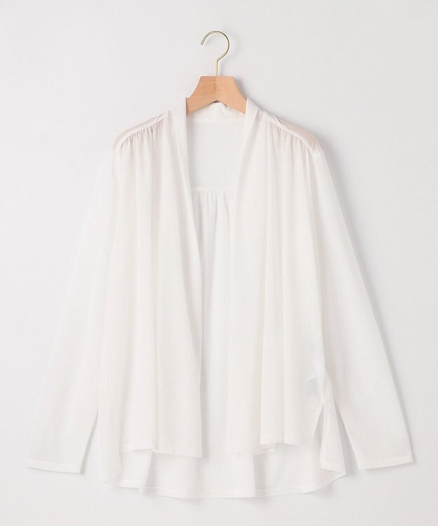 組曲 【WEB限定】シアーツイルジャージーショート カーディガン アイボリー系