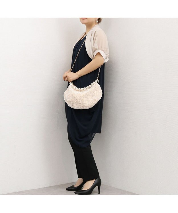 UNBILLION カシュカシュ cachecache / パール調ビーズワンハンドルバッグ LBE
