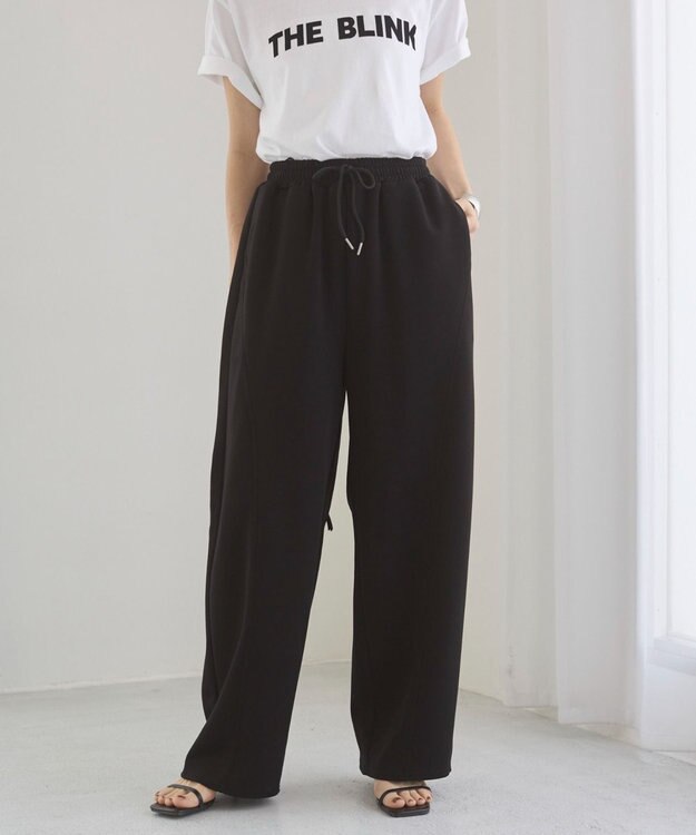 WEGO 【ANGIE VINTAGE/ウエストゴム】ポンチカーブパンツ ブラック
