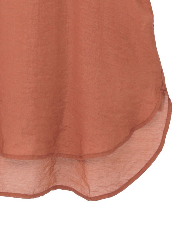 Green Parks バンドカラー比翼タック袖チュニック Terracotta