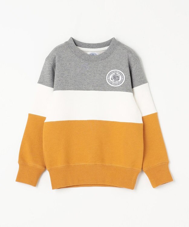 J.PRESS KIDS 【110-130cm】COMBI トリコロール トレーナー グレー×イエロー系