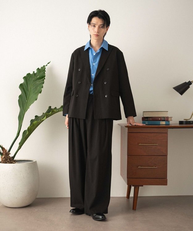 WEGO 【フォーマル/セットアップ対応】ダブルテーラードジャケット ブラック