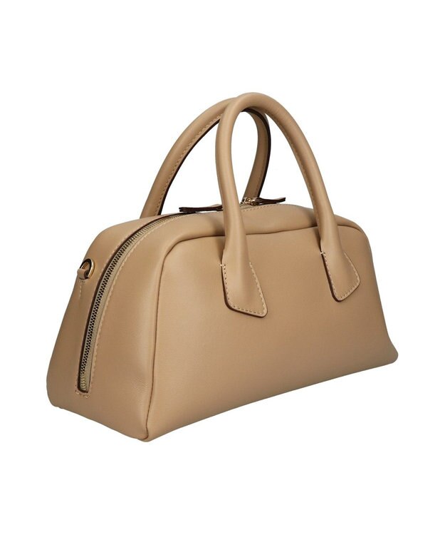 INTER-CHAUSSURES 【LORISTELLA】ミディアムサイズレザーハンドバッグ ライトベージュ