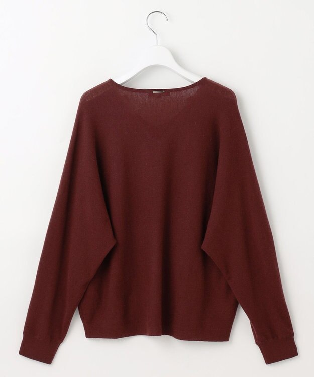 自由区 L 【カタログ掲載】ファインウールカシミヤドルマンシルエット ニット ボルドー