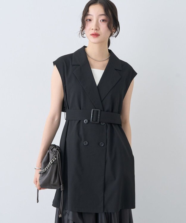 earth music&ecology ショートジレンチ Black