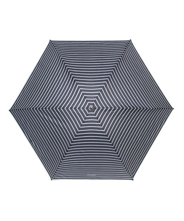 MOONBAT 【大きめ】マッキントッシュ フィロソフィー 晴雨兼用 折りたたみ傘 日傘 ボーダー／一級遮光 遮熱 UV ネイビー