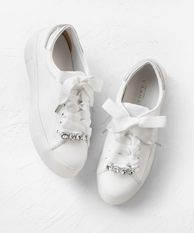 TOCCA 【軽量・抗菌消臭・ビジュー取り外し可】BIJOUX SNEAKERS スニーカー シルバー系