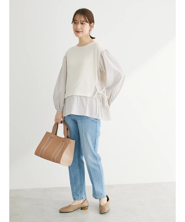 Green Parks 脇リボンドッキングプルオーバー Ecru