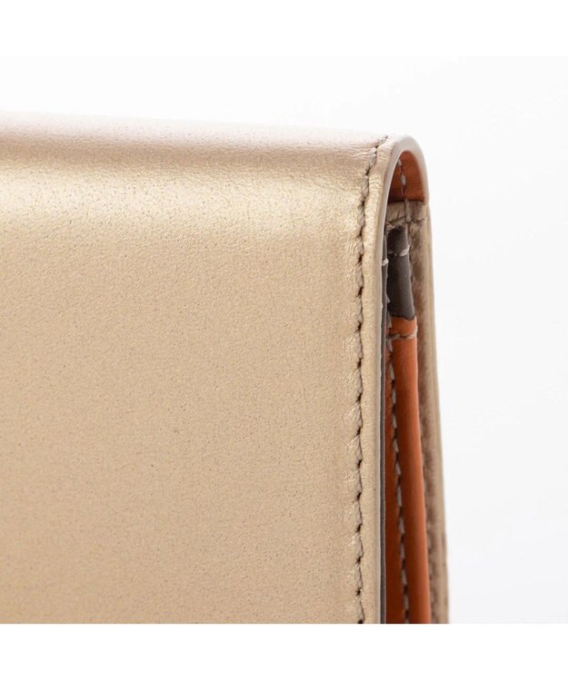 UNBILLION perche 牛革カラーコンビカードケース ゴールド