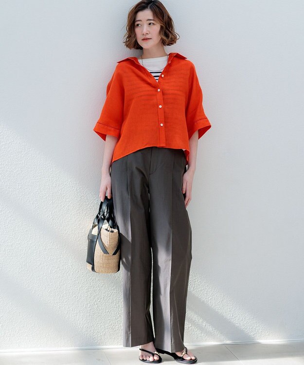 23区 S 【先行予約】MANTECOブライトワッシャー ワイドパンツ スチールグレー系