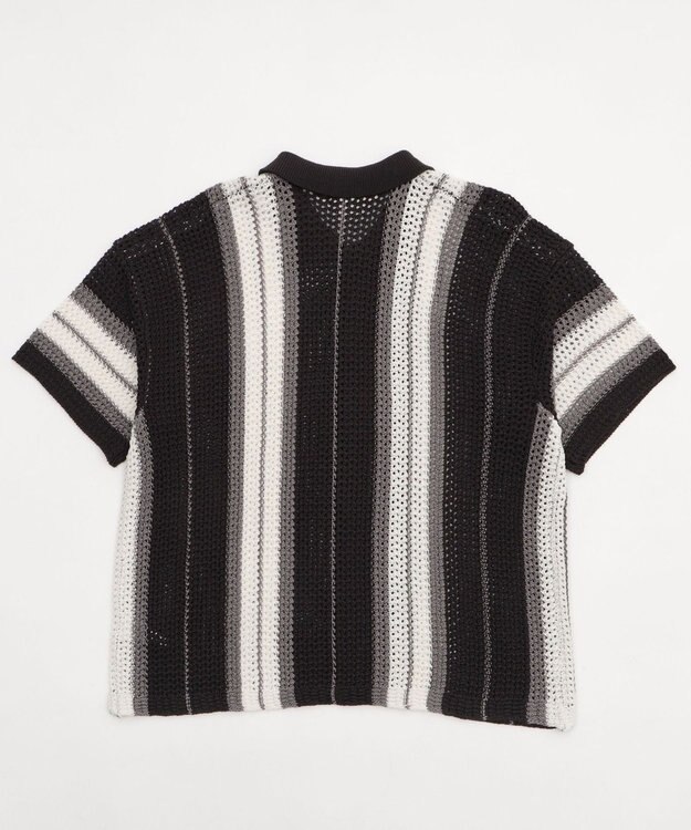 WEGO ラインニットシャツ（SS） ブラック中濃色