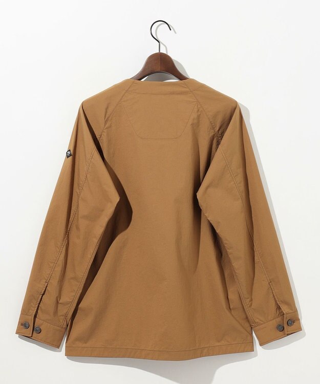 JOSEPH ABBOUD MOUNTAIN 【軽量】ハイパワーストレッチカルゼ ノーカラーアウトドアブルゾン キャメル系