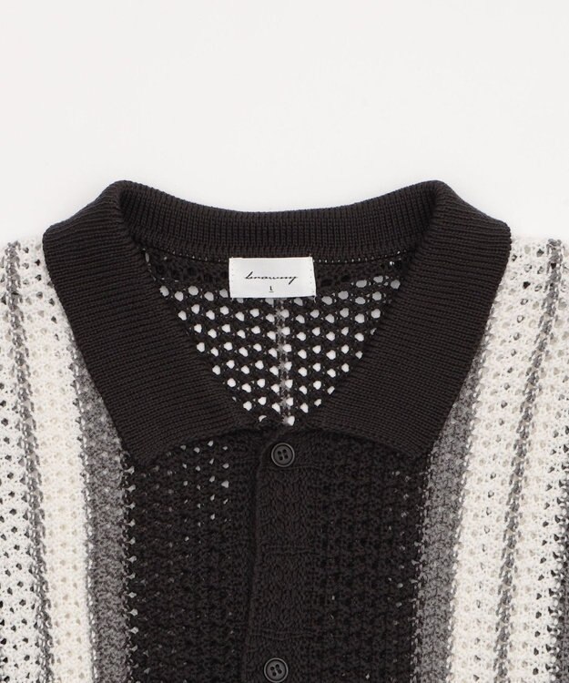 WEGO ラインニットシャツ（SS） ブラック中濃色