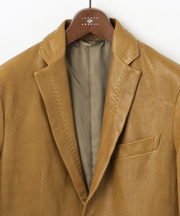 JOSEPH ABBOUD 【キングサイズ・スペインラム使用】 ナチュラルレザージャケット キャメル系
