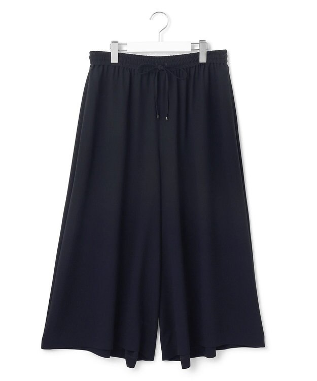 23区 L 【Lサイズ限定/吸水速乾/UVカット/接触冷感/】ストレッチジョーゼット ガウチョパンツ ネイビー系