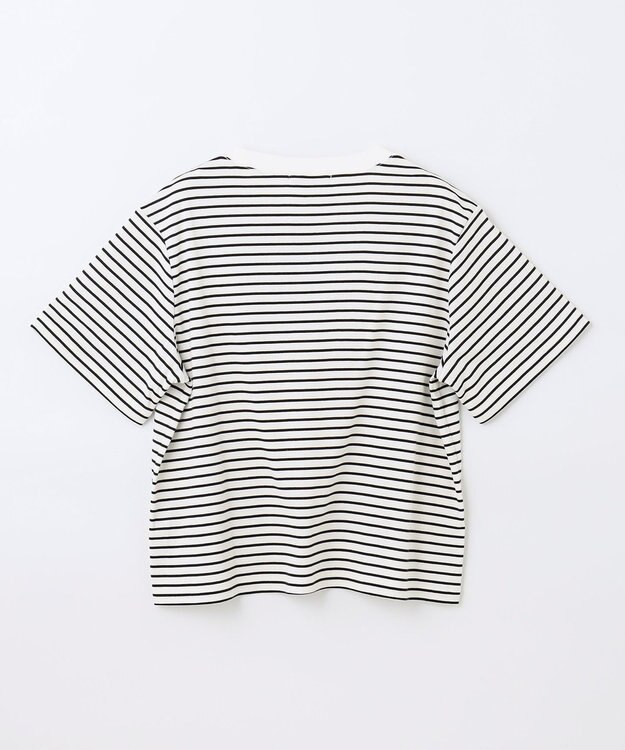 ANY 【接触冷感】クロップド丈半袖Tシャツ ボーダー