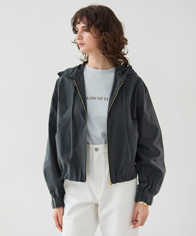 BEIGE， 【洗える・Precious 4月号掲載】GAURA / シアーパーカーブルゾン Black