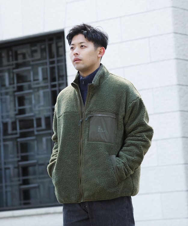 SHARE PARK MENS 【UNISEX】ボアフリースジャケット（L・XLサイズ） オリーブ