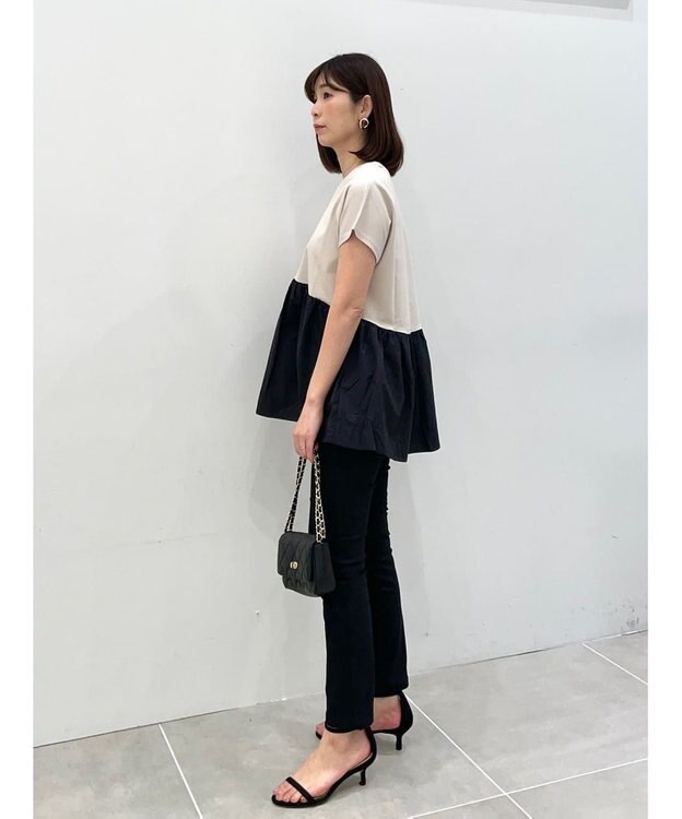 UNFILO 【GLOW 6月号掲載/接触冷感/ストレッチ】BEAUTY FORM タフタコンビTシャツ ベージュ