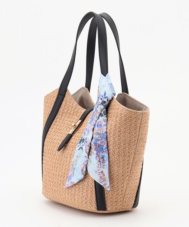 ANY SIS スカーフ付き カゴバッグ ナチュラル