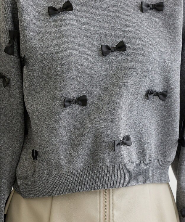 Green Parks ・ｓｗｉｎｇ　ｂｙ　メニーリボンニット Dark Gray Mixture