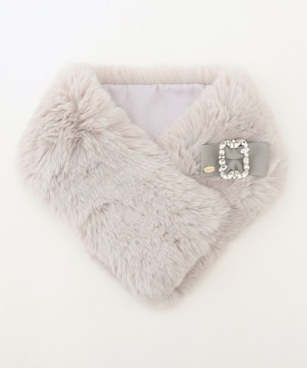 TOCCA 【ブローチ取り外し可】BIJOUX FURTIPPET ティペット ライトグレー系