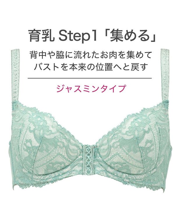 BRADELIS New York 【BRADELIS New York / 育乳ブラ・STEP1 集める】 ジャスミンステップ1ブラ22A1  しっかりバストを集めてナチュラルなシルエットを作る補整ブラ ミント