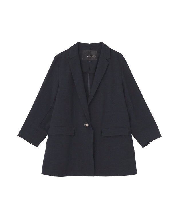 YECCA VECCA リネンライクジャケット Navy