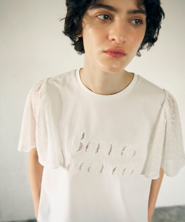 GRACE CONTINENTAL レースロゴTシャツ ホワイト