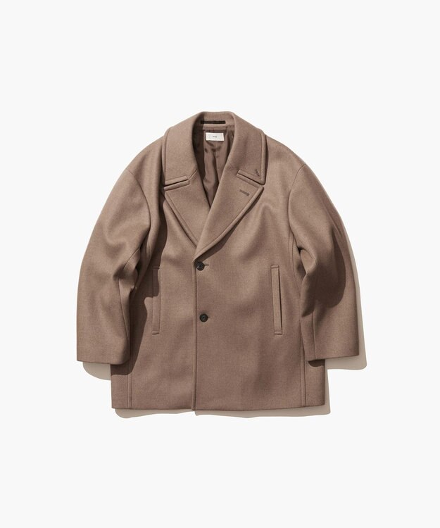 ATON SUPER 120S DOUBLE MELTON | セミダブルショートコート TOP BROWN