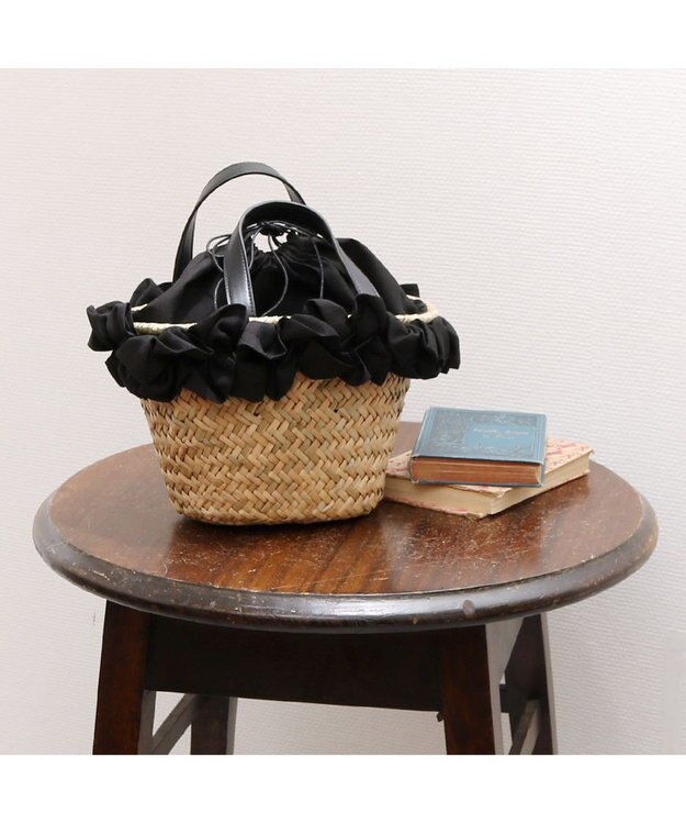 UNBILLION カシュカシュ cachecache / フリルカゴバッグ ブラック