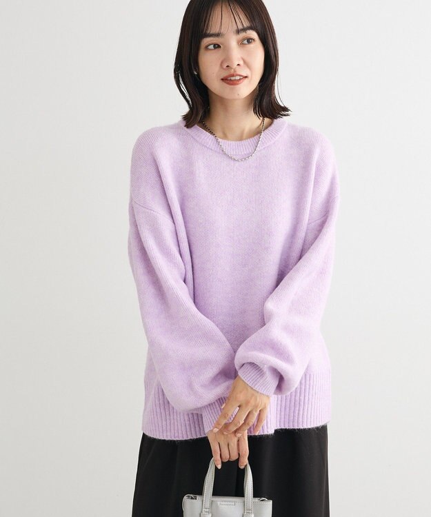 Green Parks ｆｕｗａっと袖パフニットプルオーバー Purple