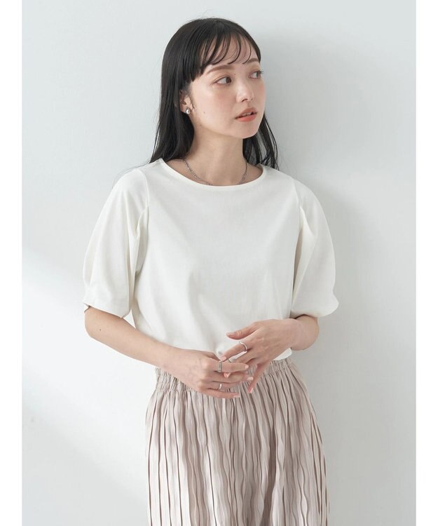 earth music&ecology タックスリーブＴ Off White
