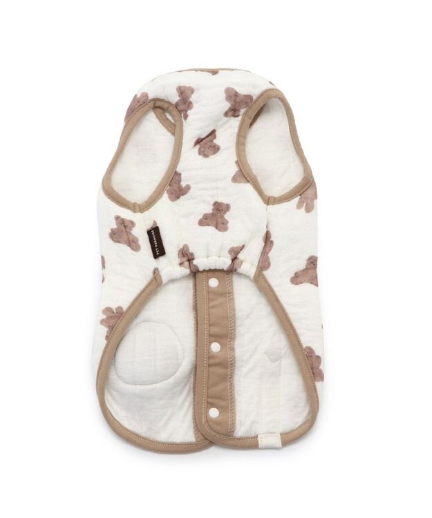 PET PARADISE ペットパラダイス ふわりとキルト ベスト くま柄 小型犬 白~オフホワイト