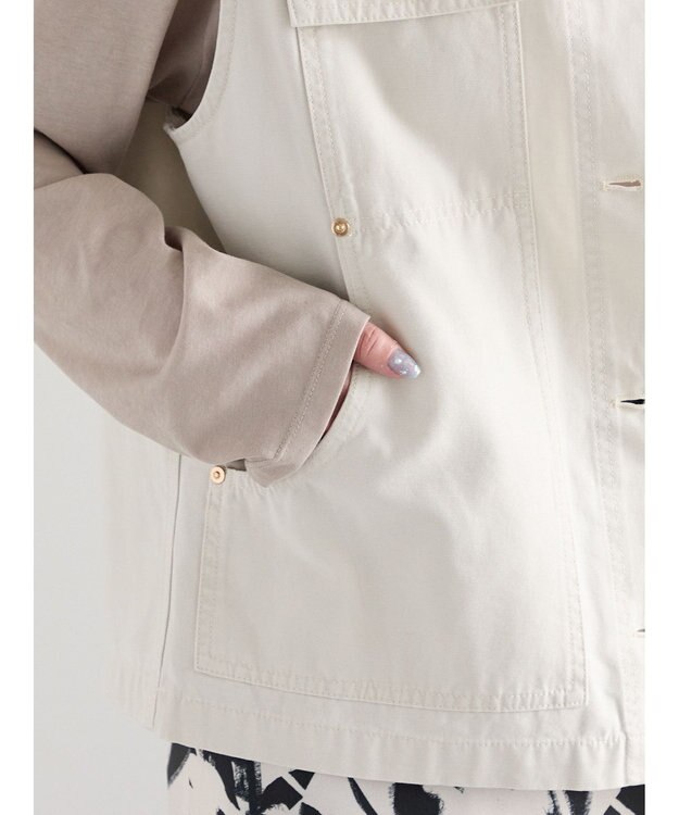 Te chichi ノーカラーワークベスト オフホワイト