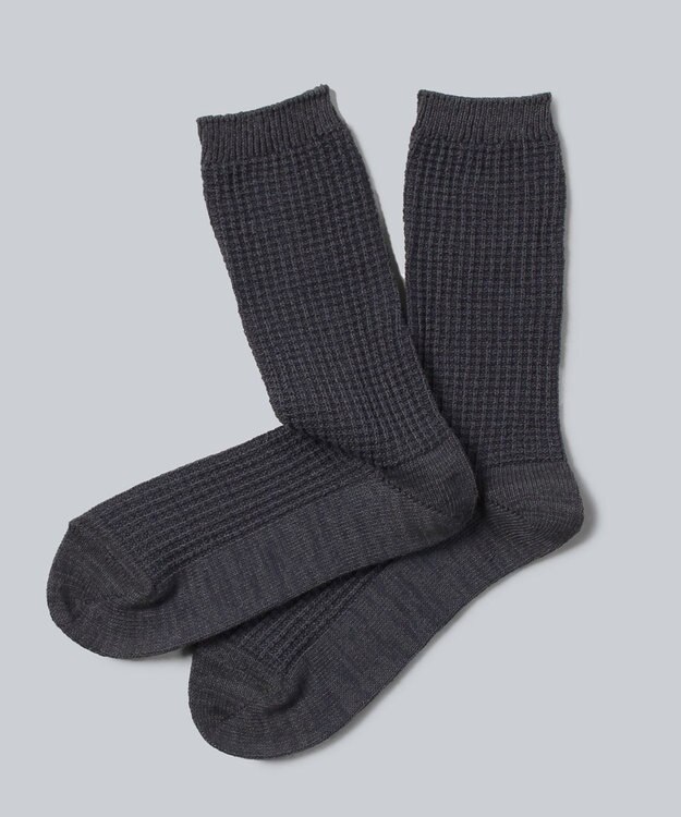 WHITE MAILS PAPER ジャガードソックス チャコールグレー