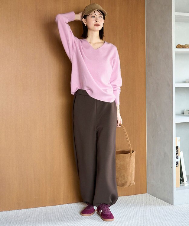 UNFILO ふわふわニット Vネック ピンク