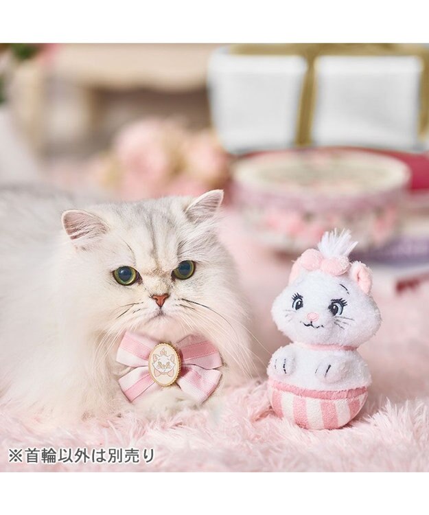 PET PARADISE ディズニー マリー 大リボン 猫首輪 S / M ピンク