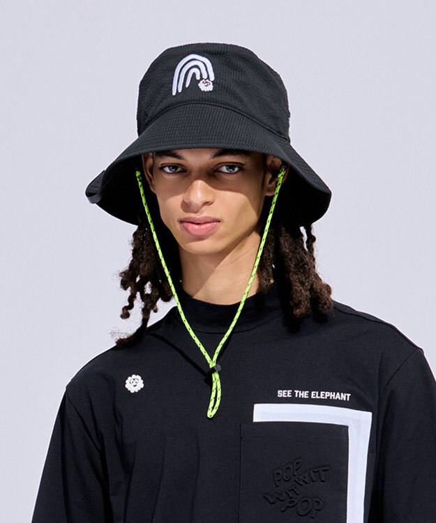 PW CIRCULUS 【手洗い洗濯可】【UNISEX】バケットハット ゴルフ ブラック系