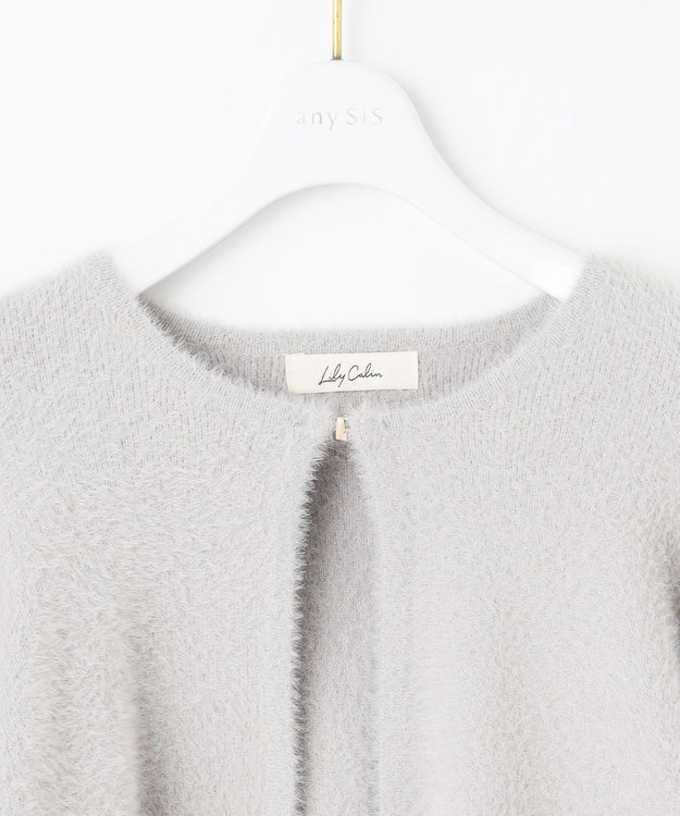 ANY SIS S 【洗える】フェザーボレロ カーディガン ライトグレー