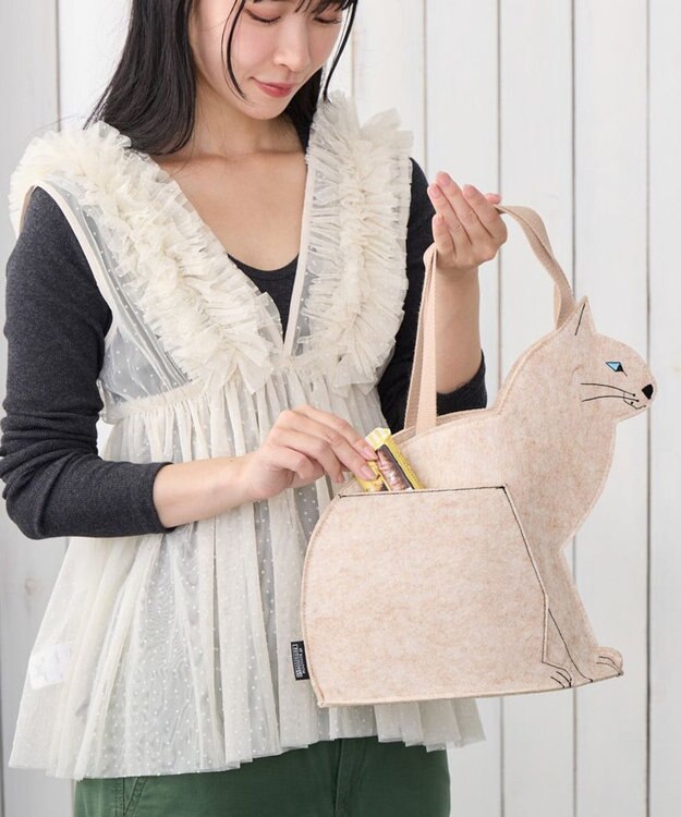 ROOTOTE 3621【ネコトート】EU.デリ.オスワリネコ-B 01：シロ