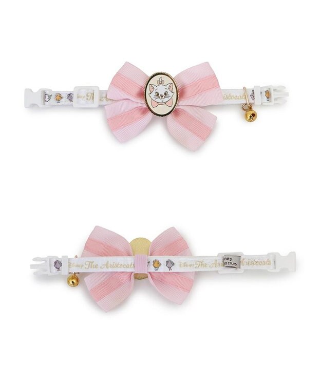 PET PARADISE ディズニー マリー 大リボン 猫首輪 S / M ピンク