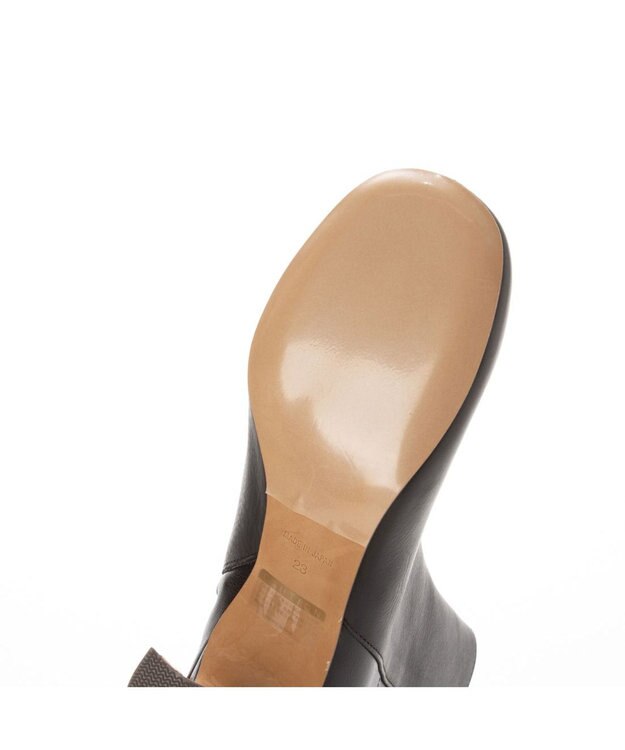 MODE ET JACOMO <MODE ET JACOMO>スクエアトゥバックストレッチショートブーツ ブラック