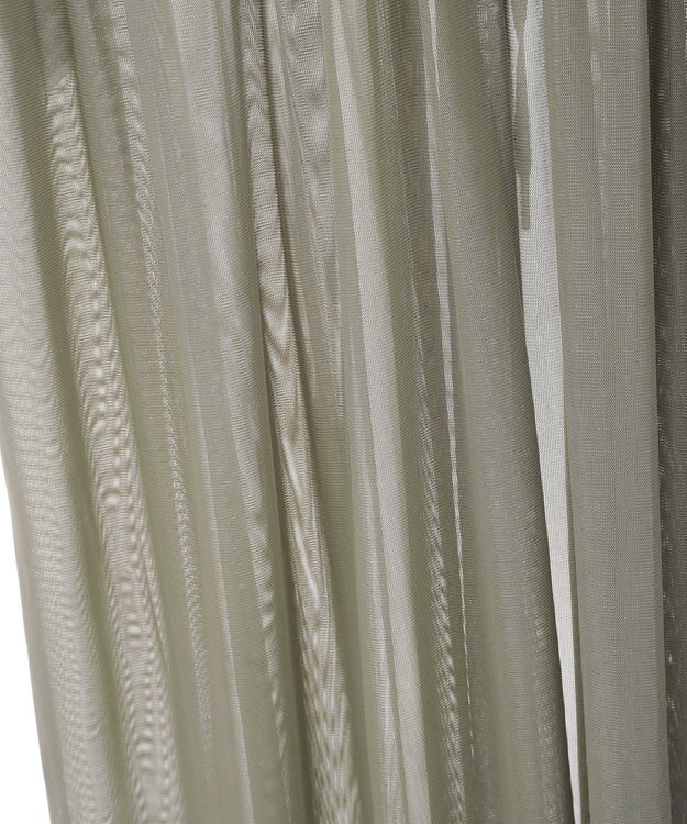 Green Parks メッシュシャーリングレイヤーワンピース Khaki