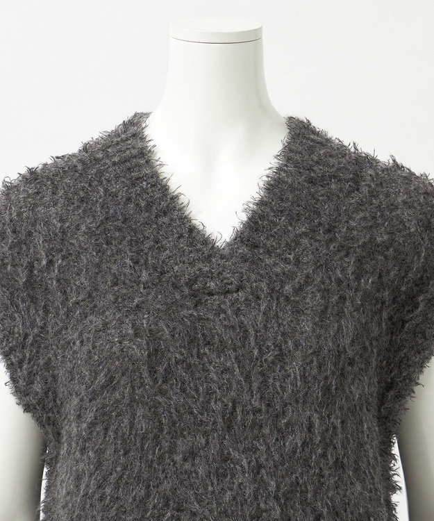 23区 L 【GOLD LABEL】ファーモール ベスト ライトグレー系