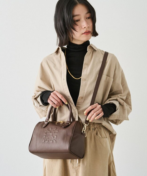 russet 《composition》レザー2WAYミニボストンバッグ(CE-1684) D.Brown