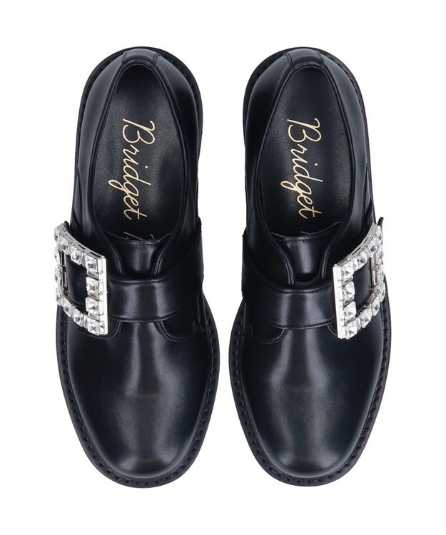 Bridget Birkin 【Bridget Birkin】スクエアサイドビジューローファー ブラック